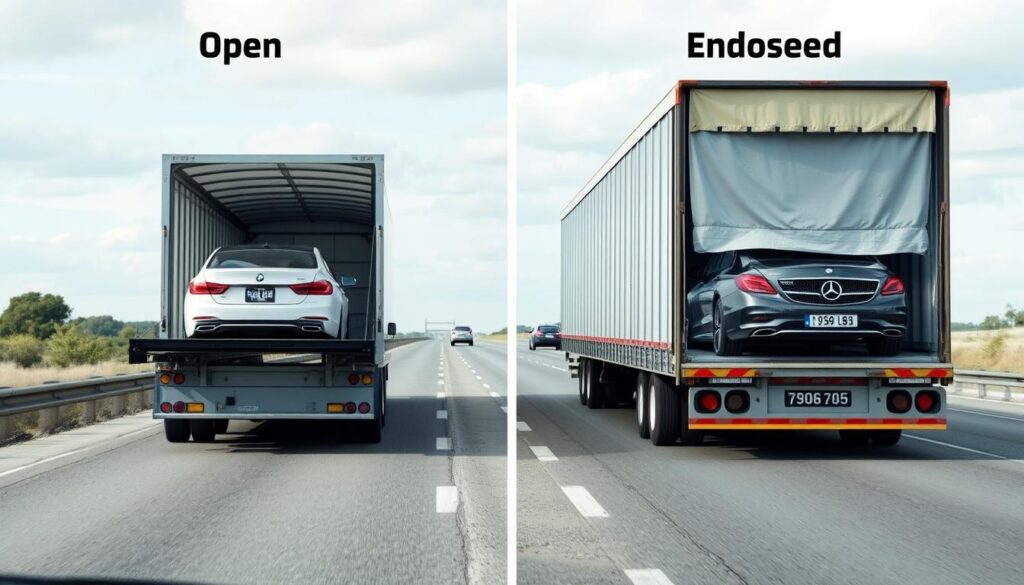 comparison of open vs enclosed car transport service usa